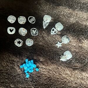 Inspirational Silver and Blue Charms for crafting.